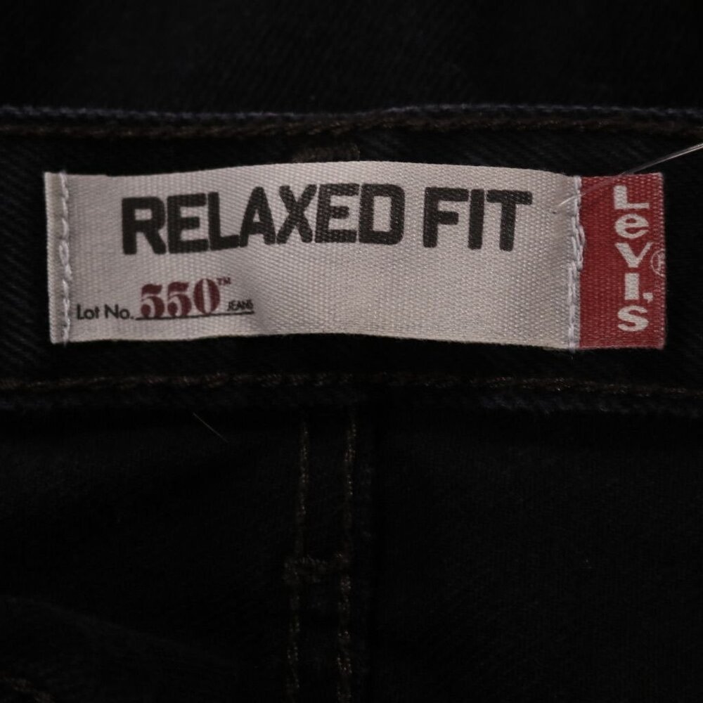 Levis 550 Jean Men 38 x 30 Grunge Black Relaxed Fit Straight Leg Goth Denim VTG - Picture 12 of 13
